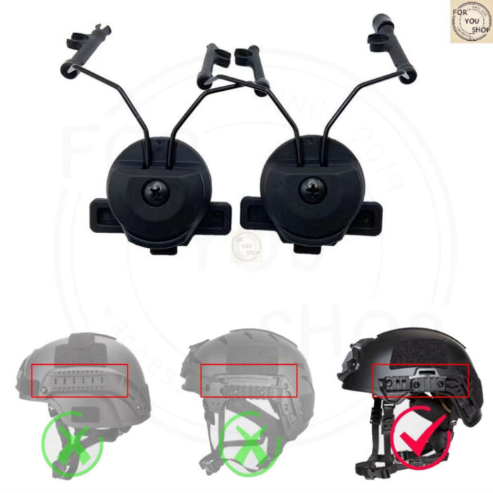 ขาติดหูฟังหมวกกันน็อค รองรับ WENDY 19-21mm หมุนได้ 360° Tactical Helmet Headset Rail Mount 360° ขายึดหูฟัง