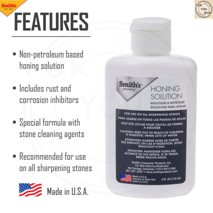 Smith’s Honing Solution 4oz น้ำมันลับมีด สูตรพิเศษ Premium หล่อลื่นหินลับมีด กันสนิม ลดการอุดตัน USA