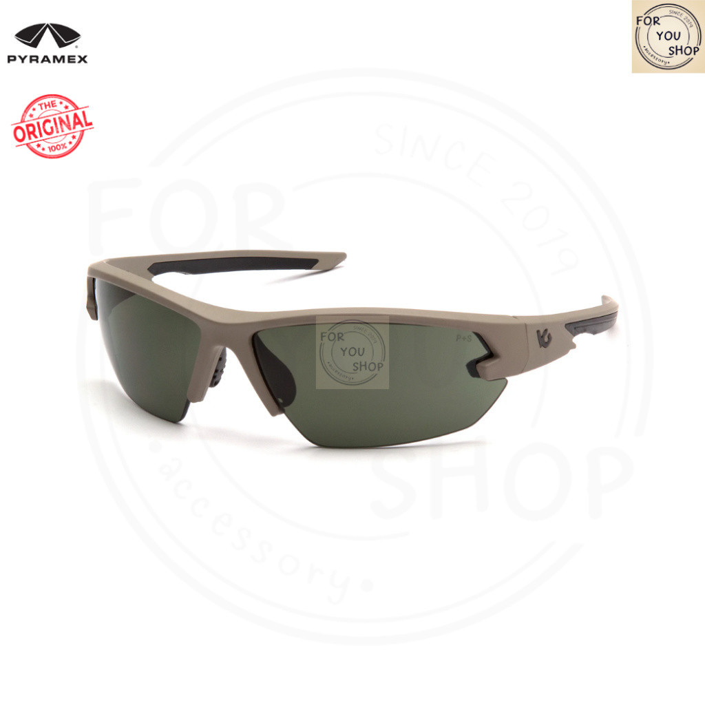 Pyramex Semtex 2.0 แว่นตาเซฟตี้ รุ่น VGST1422T เลนส์กันฝ้า Anti-Fog Tan Frame / Forest Gray