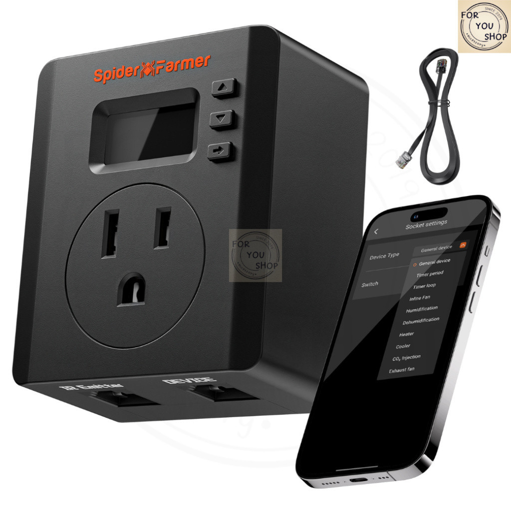 sg-11134201-81zuu-mn4e6jdnsv7o98.jpg Spider Farmer S-Station Smart Plug Wi-Fi/Bluetooth 15A 1875W ควบคุมอุณหภูมิ-ความชื้น ผ่านแอป