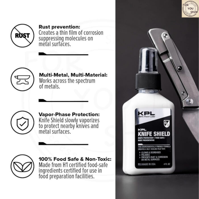 sg-11134201-81zv2-mn5w6c00yrk49e.jpg KPL Knife Shield 120ml น้ำยาทำความสะอาดมีด Food Grade กันสนิม ล้างคราบกาว ขจัดคราบมัน เคลือบเงา