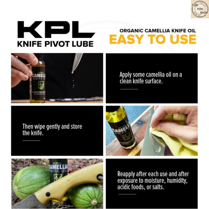 KPL Camellia Oil น้ำมันคาเมเลียออร์แกนิก 60ml แบบสเปรย์ Food Grade ป้องกันสนิมมีดคาร์บอน & เหล็กหล่อ