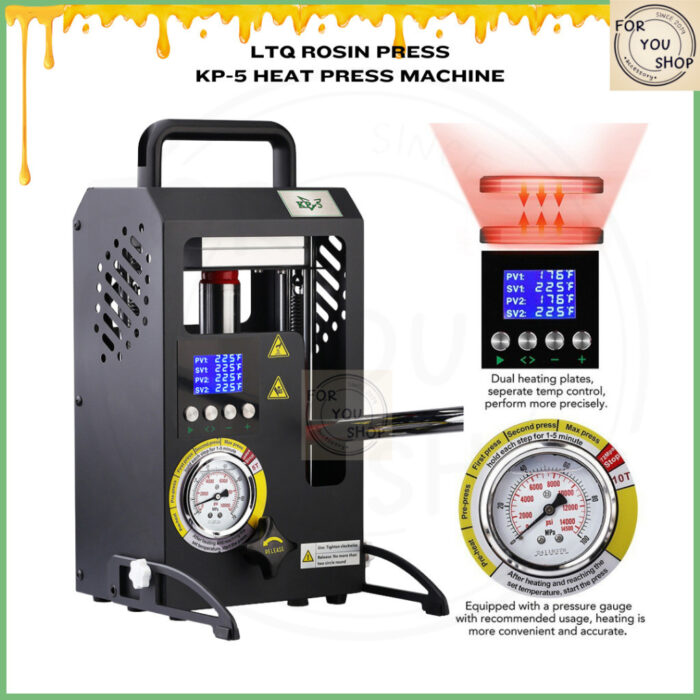 sg-11134201-81zwt-mn4dofd4h5vo3f.jpg Rosin Heat Press KP-5 LTQ เครื่องรีดโรซิ่น ไฮดรอลิก แรงกด 5 ตัน พร้อมเกจวัดแรงดัน รีดแด๊บ รีดโรซิ่น
