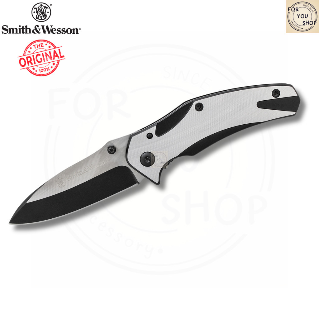 sg-11134201-820md-mnbllwlv3xmq2e.jpg มีดพับ Smith & Wesson CK401 ใบมีด 2.48 นิ้ว ทรง Drop Point ด้ามสแตนเลส ระบบ Frame Lock