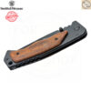 มีดพับ Smith & Wesson ใบมีด 3.7 นิ้ว ทรง Drop Point สีดำ ด้ามสแตนเลสฝังไม้ ระบบ Frame Lock รุ่น 1147091
