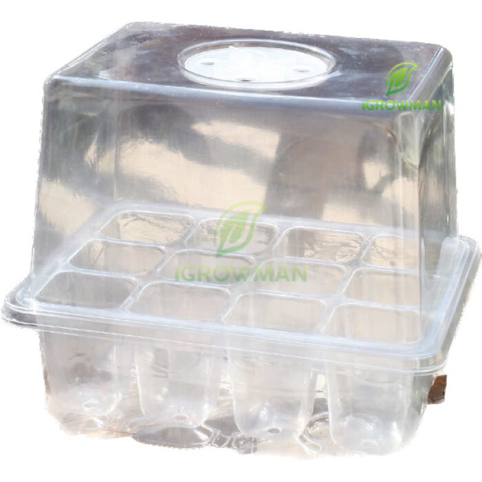 ถาดเพาะเมล็ดทรงสูง(12หลุม) ถาดเพาะต้นกล้า ถาดปักชำกิ่ง seedling tray พร้อมฝาบ่มระบายอากาศ ควบแน่นต้นไม้