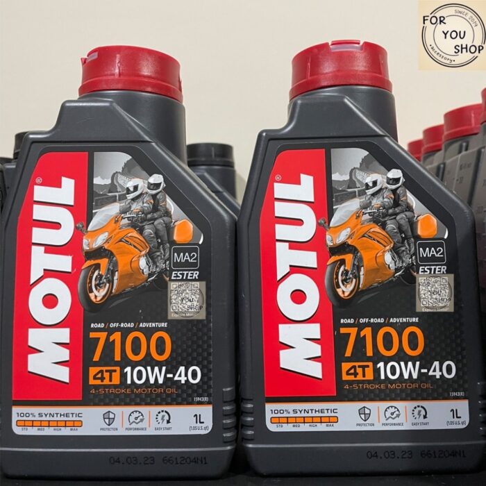 น้ำมันเครื่อง โมตุล MOTUL 7100 10W40 15W50 4T สูตร ESTER สังเคราะห์แท้ 100% สำหรับมอเตอร์ไซค์ 1L