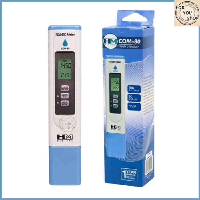 HM Digital COM-80 ปากกาวัดค่า TDS/EC แม่นยำ ใช้งานง่าย เหมาะสำหรับปลูกพืช ตรวจคุณภาพน้ำ Hygrotester