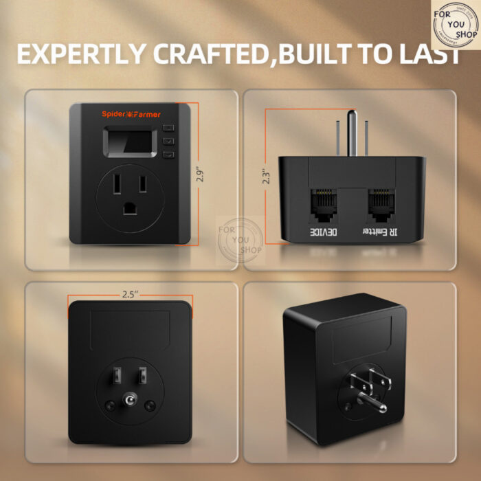 th-11134207-81ztc-mjnybudhslc090.jpg Spider Farmer S-Station Smart Plug Wi-Fi/Bluetooth 15A 1875W ควบคุมอุณหภูมิ-ความชื้น ผ่านแอป