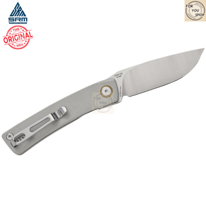 th-11134207-81ztc-ml4sbdfouknfe0.jpg มีดพับ SRM 105M-GK Air Lightweight ใบมีด 2.95” 14C28N Satin ด้าม G10 Liner Lock สีเทา