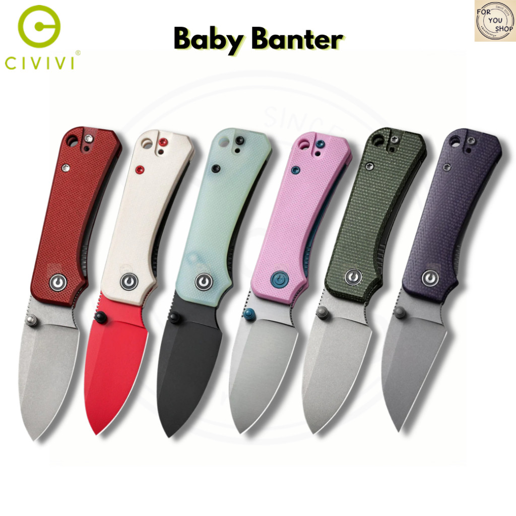 มีดพับ CIVIVI Baby Banter EDC ใบมีด Nitro-V 2.3 นิ้ว ด้าม G10 / Micarta Nested Liner Lock Thumb Stud
