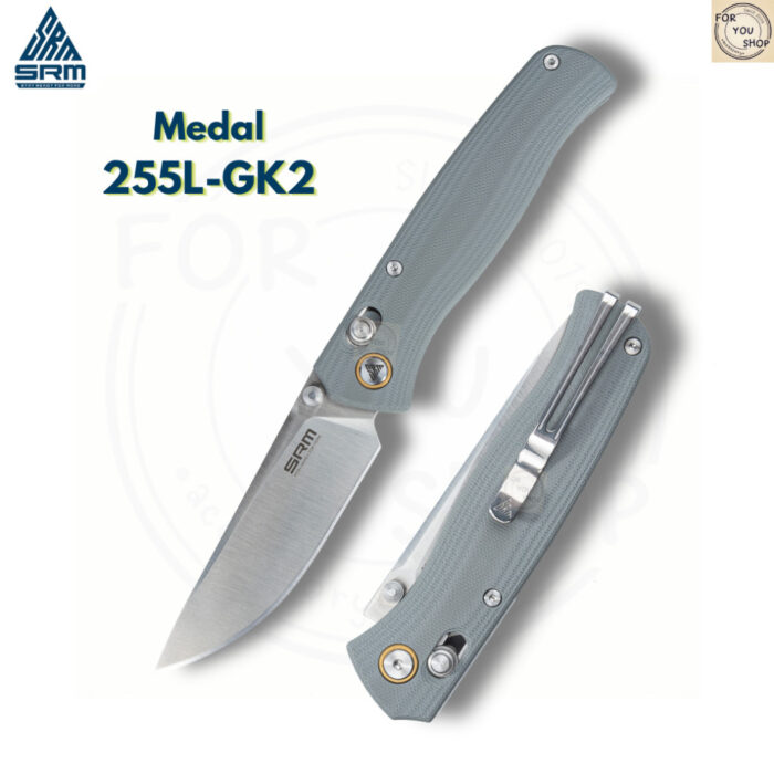th-11134207-81ztc-mn02kex1smwxd1.jpg มีดพับ SRM 255L Medal ใบมีด 10Cr15CoMoV 3.2 นิ้ว ด้าม G10 / Micatar ระบบ Ambi-Lock ลูกปืนเซรามิก EDC
