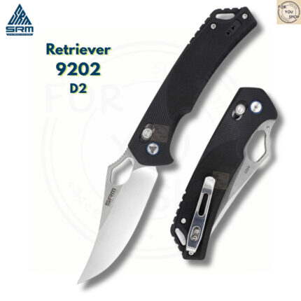 มีดพับ SRM Retriever 9202 ใบมีด D2 ขนาด 3.54 นิ้ว ทรง Clip Point ด้าม G10 ระบบ Crossbar Lock EDC