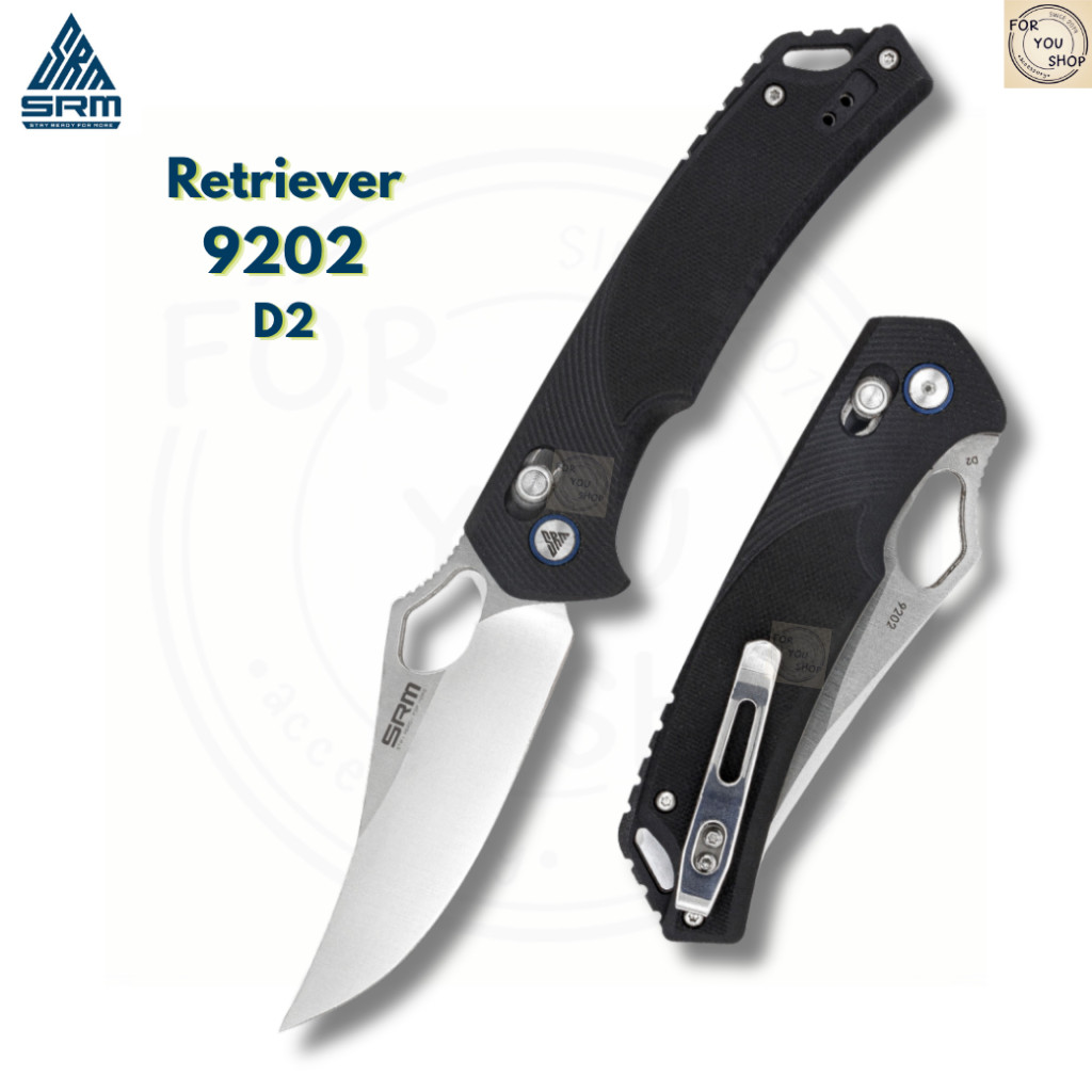 มีดพับ SRM Retriever 9202 ใบมีด D2 ขนาด 3.54 นิ้ว ทรง Clip Point ด้าม G10 ระบบ Crossbar Lock EDC