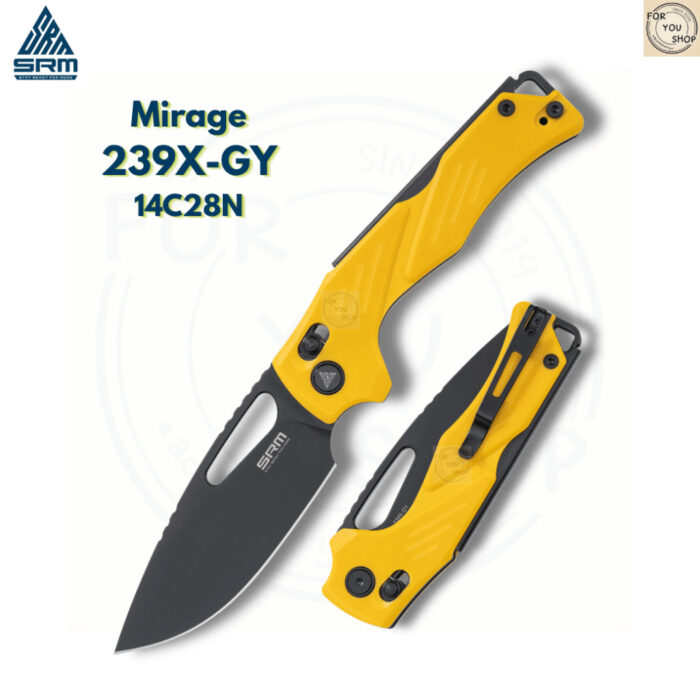 th-11134207-81ztc-mn2uzkf3n85f93.jpg มีดพับ SRM Mirage 239X ใบมีด 14C28N ขนาด 3.62 นิ้ว ทรง Drop Point ด้าม G10 ระบบ Crossbar Lock EDC