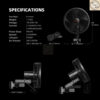 Spider Farmer Clip Fan 6 นิ้ว พัดลมหนีบเสา พัดลมหนีบเต็นท์ปลูก ส่ายอัตโนมัติ 10 ระดับ กันน้ำ IP54