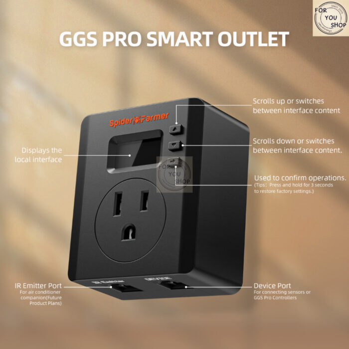 th-11134207-81ztd-mjnybudos0zma0.jpg Spider Farmer S-Station Smart Plug Wi-Fi/Bluetooth 15A 1875W ควบคุมอุณหภูมิ-ความชื้น ผ่านแอป
