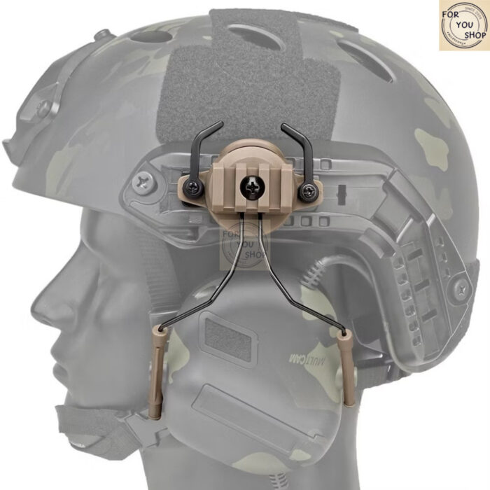 th-11134207-81ztd-mlg4ubx1pdzca3.jpg ขายึดหูฟัง Tactical สำหรับรางหมวกกันน็อค 19-21มม. ปรับได้ 360° ที่ครอบหูป้องกันเสียง ขาติดหูฟัง