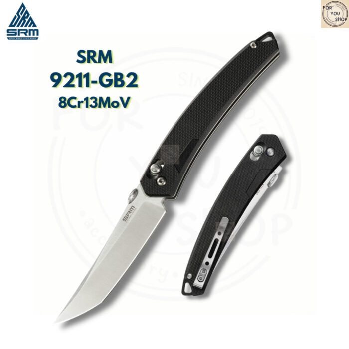 มีดพับ SRM 9211 ใบมีด 8Cr13MoV ขนาด 3.6 นิ้ว ทรง Clip Point ด้าม G10 ระบบ Crossbar Lock Tactical EDC