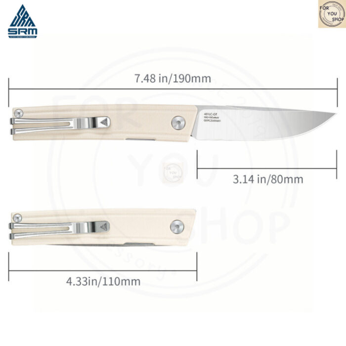 มีดพับ SRM Gent 401 ใบมีด 10Cr15CoMov (เทียบเท่า VG-10) ขนาด 3.27 นิ้ว ด้าม G10 ระบบ Liner Lock EDC