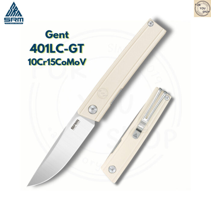 มีดพับ SRM Gent 401 ใบมีด 10Cr15CoMov (เทียบเท่า VG-10) ขนาด 3.27 นิ้ว ด้าม G10 ระบบ Liner Lock EDC