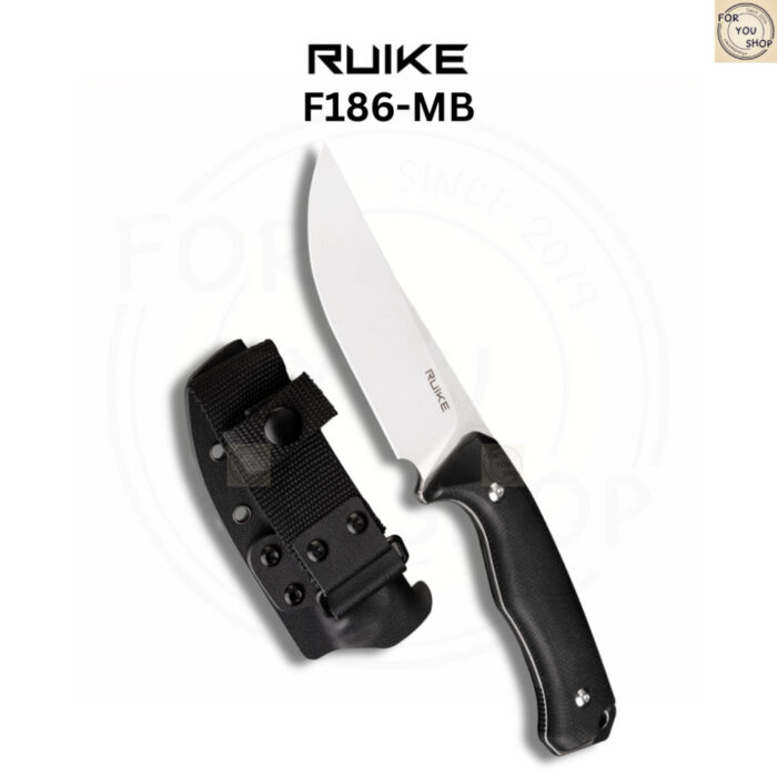 มีดพก Ruike Knife F186-MB ใบมีด D2 4.17นิ้ว Stonewash ด้าม Micarta พร้อมปลอก ABS Fixed Blade