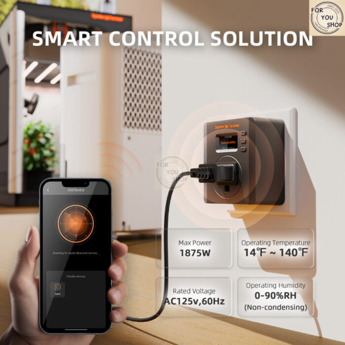 th-11134207-81zte-mjnybudl5e6c80.jpg Spider Farmer S-Station Smart Plug Wi-Fi/Bluetooth 15A 1875W ควบคุมอุณหภูมิ-ความชื้น ผ่านแอป