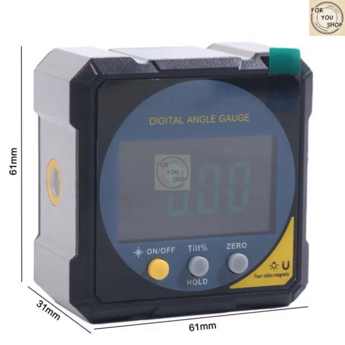 เครื่องวัดมุมดิจิตอล เลเซอร์ 2 ด้าน Digital Angle Gauge แม่เหล็ก 4ด้าน ชาร์จ USB หน้าจอใหญ่ แม่นยำ