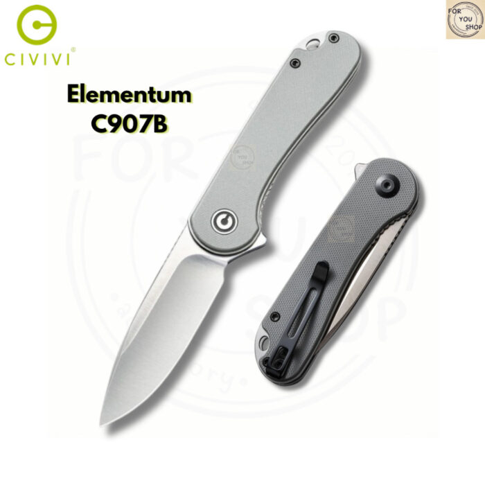 มีดพับ CIVIVI Elementum EDC ใบมีด D2 / 14C28N / Nitro-V 2.96นิ้ว Liner Lock Outdoor Flipper Knife