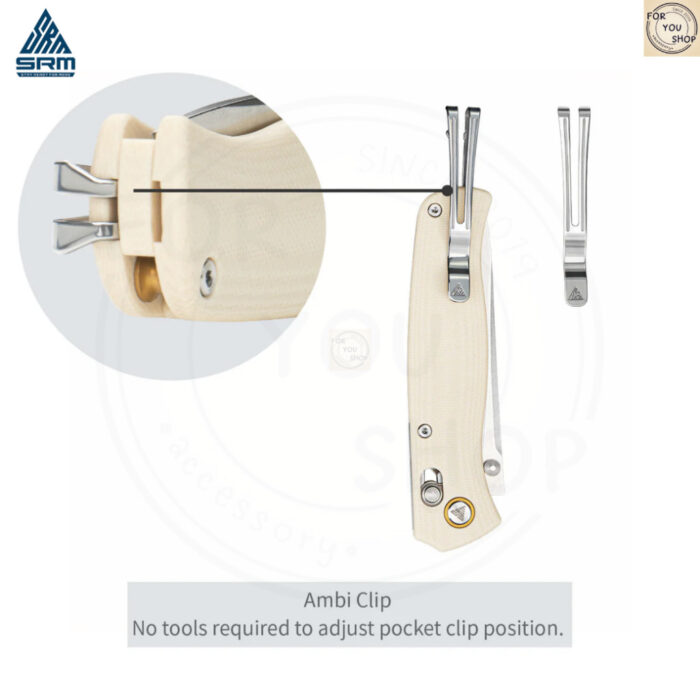 th-11134207-81zte-mn06gnwzwf7k56.jpg มีดพับ SRM 255L Medal ใบมีด 10Cr15CoMoV 3.2 นิ้ว ด้าม G10 / Micatar ระบบ Ambi-Lock ลูกปืนเซรามิก EDC