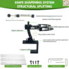 เครื่องลับมีด RIECI RC-003 ระบบปรับมุม 360° แม่นยำ พร้อมแท่นอลูมิเนียม + หินเพชร 4 ระดับ