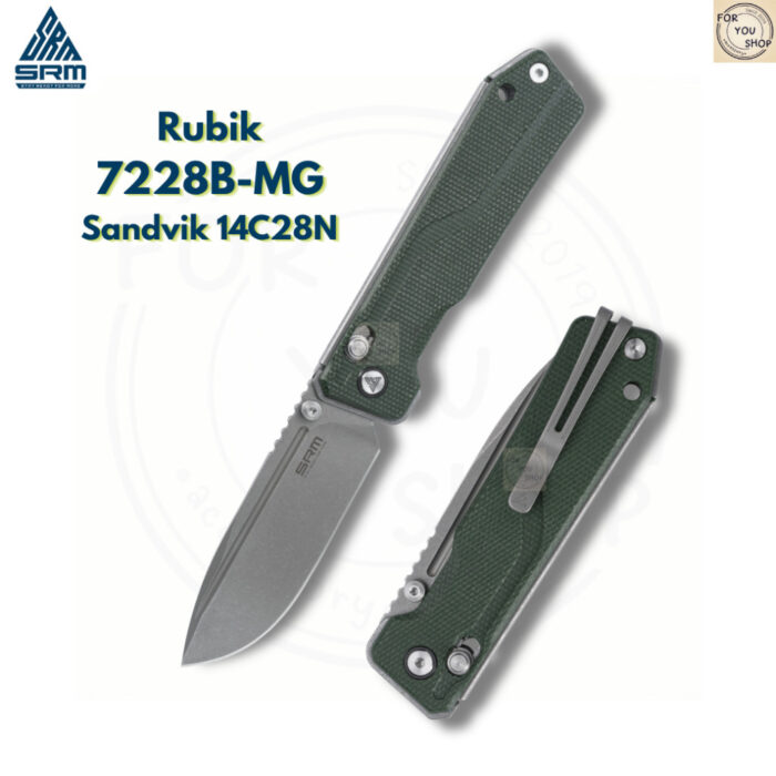 th-11134207-81zte-mn2n2sbdj1mt96.jpg มีดพับ SRM Rubik 7228B ใบมีด 14C28N / 140Cr 3.43 นิ้ว ด้าม G10 / Micarta / Aluminum Crossbar Lock