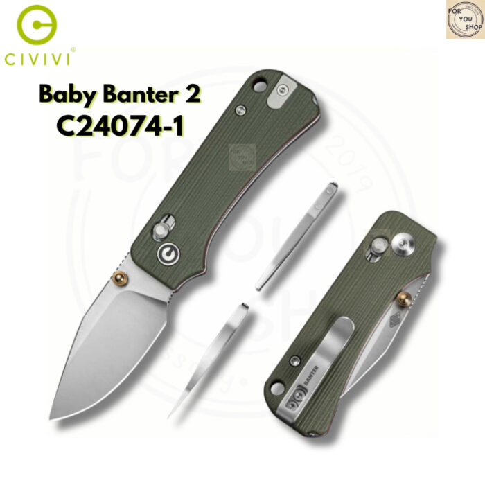 th-11134207-81ztf-mmylq5kwk0lk0d.jpg มีดพับ CIVIVI Baby Banter 2 EDC ใบมีด 2.34" Nitro-V/14C28N ด้ามAluminum/Micarta/G10 Crossbar Lock