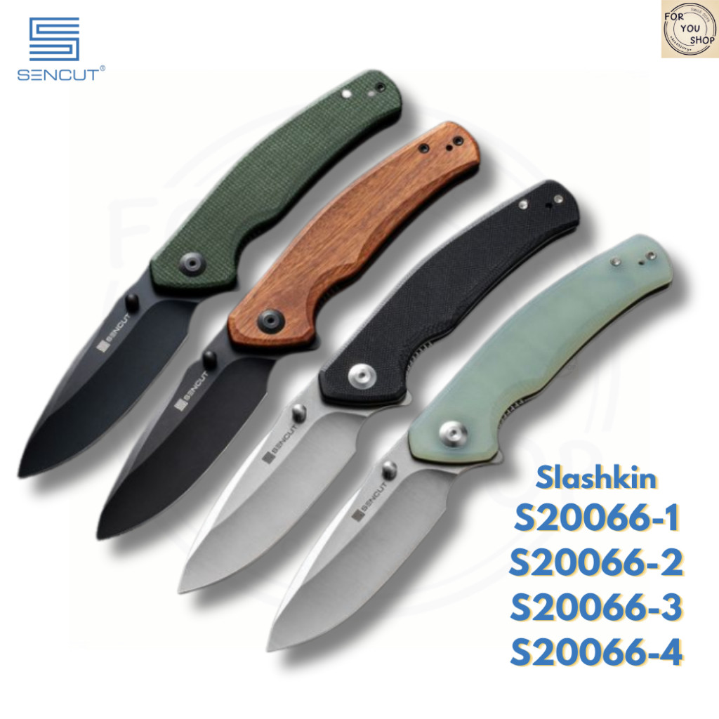 มีดพับ SENCUT Slashkin EDC ใบมีด D2 3.48 นิ้ว ด้าม G10 / Micarta / Wood Flipper & Thumb Stud Knife