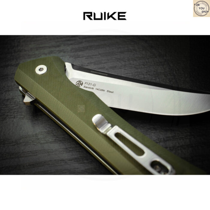 มีดพับ RUIKE P121 EDC ใบมีด Sandvik 14C28N 3.46นิ้ว ด้ามG10 ระบบ Liner Lock Outdoor Folding Knife
