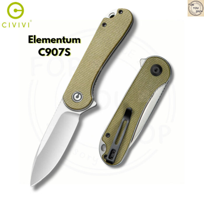 มีดพับ CIVIVI Elementum EDC ใบมีด D2 / 14C28N / Nitro-V 2.96นิ้ว Liner Lock Outdoor Flipper Knife
