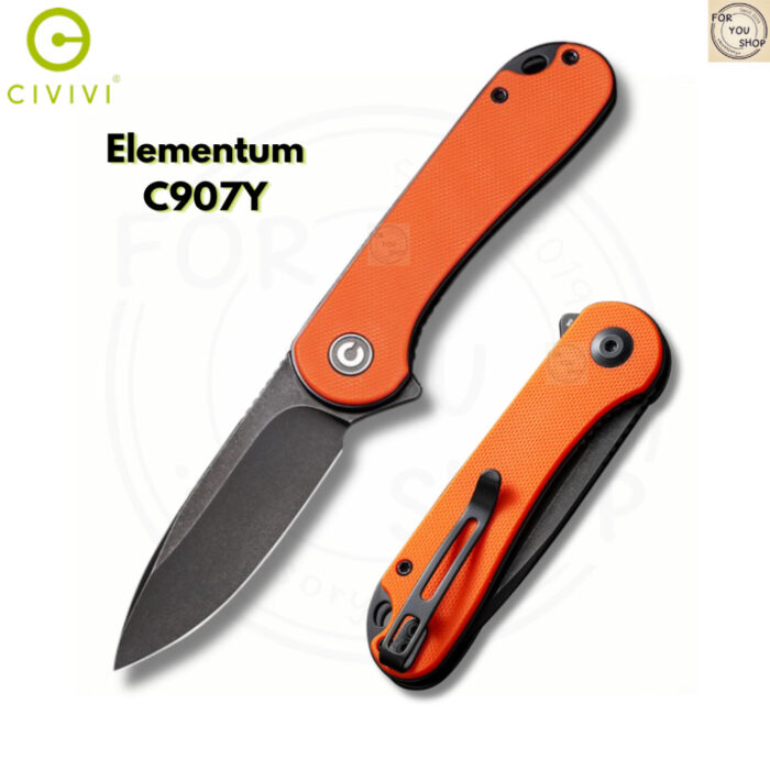 มีดพับ CIVIVI Elementum EDC ใบมีด D2 / 14C28N / Nitro-V 2.96นิ้ว Liner Lock Outdoor Flipper Knife
