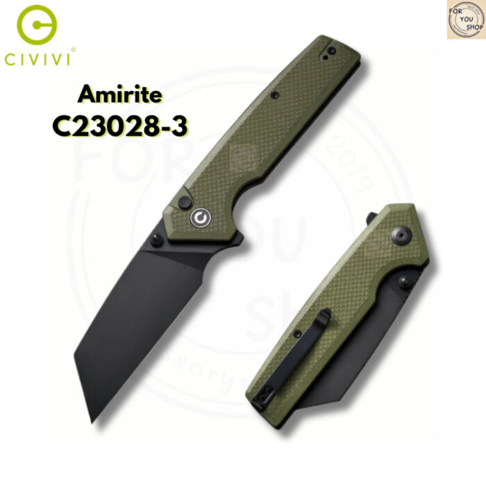 มีดพับ CIVIVI Amirite EDC ใบมีด Nitro-V 3.48 นิ้ว ด้าม G10 Flipper & Thumb Stud & Button Lock