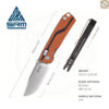 มีดพับ SRM Rubik 7228-GJ ใบมีด D2 ขนาด 2.72 นิ้ว ทรง Drop Point ด้าม G10 ระบบ Ambi-Lock EDC