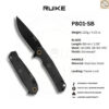 มีดพับ RUIKE P801 EDC ใบมีด 14C28N 3.39นิ้ว ด้าม Stainless / G10 ระบบ Frame Lock Outdoor Knife