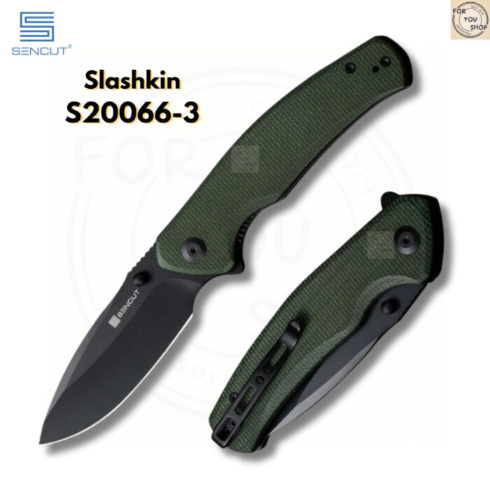 มีดพับ SENCUT Slashkin EDC ใบมีด D2 3.48 นิ้ว ด้าม G10 / Micarta / Wood Flipper & Thumb Stud Knife