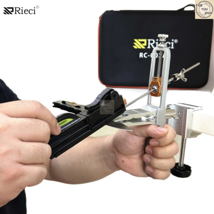 เครื่องลับมีด RIECI RC-002A รุ่นอัปเกรด ปรับองศาได้ 360° รองรับหินลับหลายประเภท พร้อมชุดหินครบ