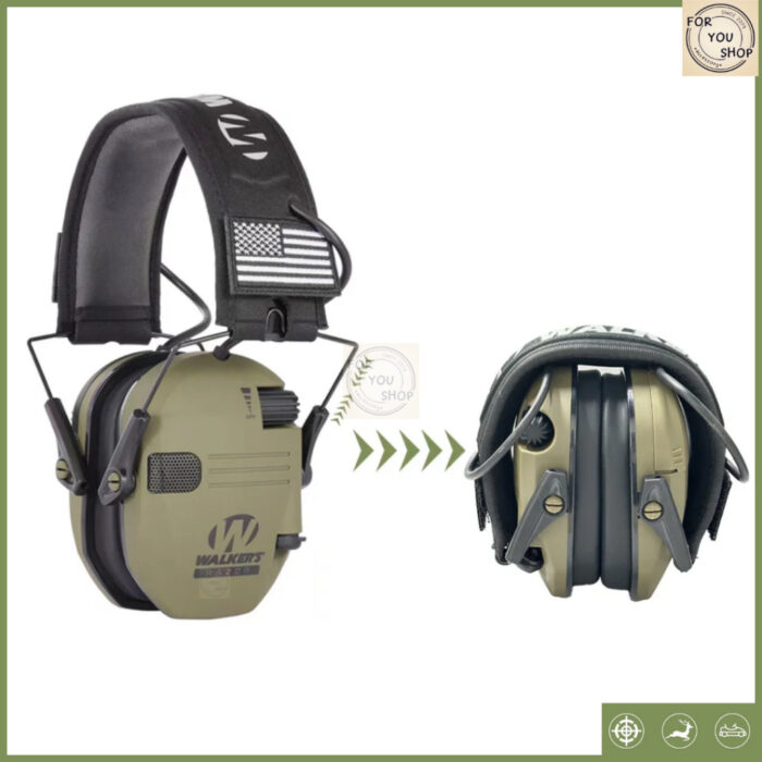 Electronic Earmuffs หูฟังครอบหูอิเล็กทรอนิกส์ ช่วยป้องกันเสียงดัง ปรับระดับได้ สำหรับยิงปืน/ล่าสัตว์