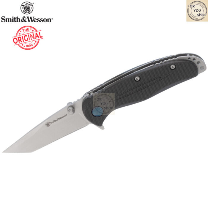 th-11134207-81ztj-ml4sqtglwob29d.jpg มีดพับ Smith&Wesson Flipper ใบมีด Tanto 2.56" ผิว Bead Blasted ด้าม GFN Liner Lock สีดำ