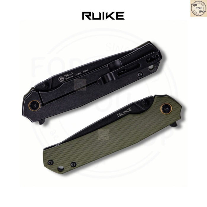 มีดพับ RUIKE P801 EDC ใบมีด 14C28N 3.39นิ้ว ด้าม Stainless / G10 ระบบ Frame Lock Outdoor Knife