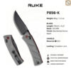 มีดพับ RUIKE P856 EDC ใบมีด Sandvik 14C28N 3.11นิ้ว ด้ามG10 ระบบ Crossbar Lock Outdoor Folding Knife