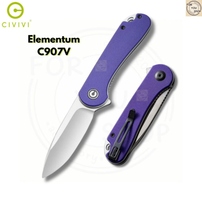 มีดพับ CIVIVI Elementum EDC ใบมีด D2 / 14C28N / Nitro-V 2.96นิ้ว Liner Lock Outdoor Flipper Knife