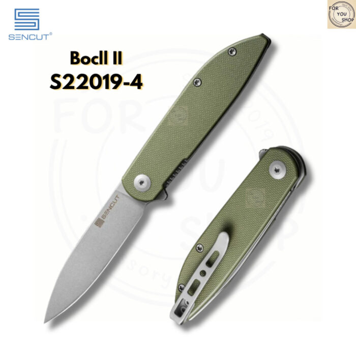 มีดพับ SENCUT Bocll II Flipper Knife EDC ใบมีด D2 2.96 นิ้ว ด้าม G10 ระบบ Liner Lock Outdoor knife