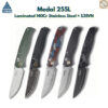 มีดพับ SRM 255L Medal ใบมีดLaminated140Cr ระบบAmbi-Lock ลูกปืนเซรามิก ด้ามMicarta /G10 /Carbon Fiber