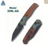 มีดพับ SRM 259L Medal ใบมีด 14C28N 3.18 นิ้ว ด้าม Aluminum + ไม้ Rosewood / Ebony ระบบ Ambi-Lock EDC